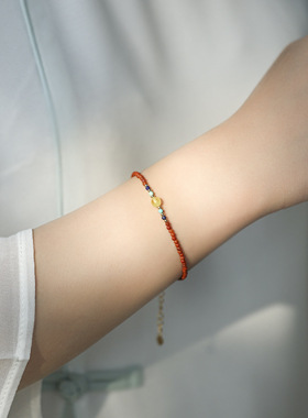 南红玛瑙2mm转运红绳极细手链