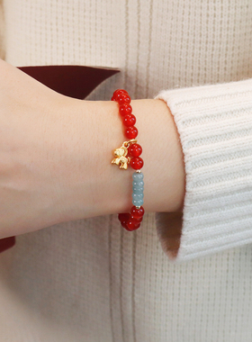 【普陀山祝福】招财小马玛瑙手串