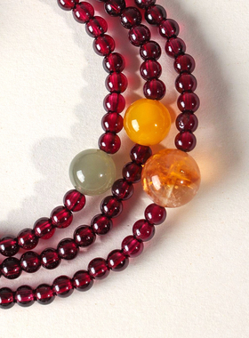 【普陀山祝福】石榴石好运手串