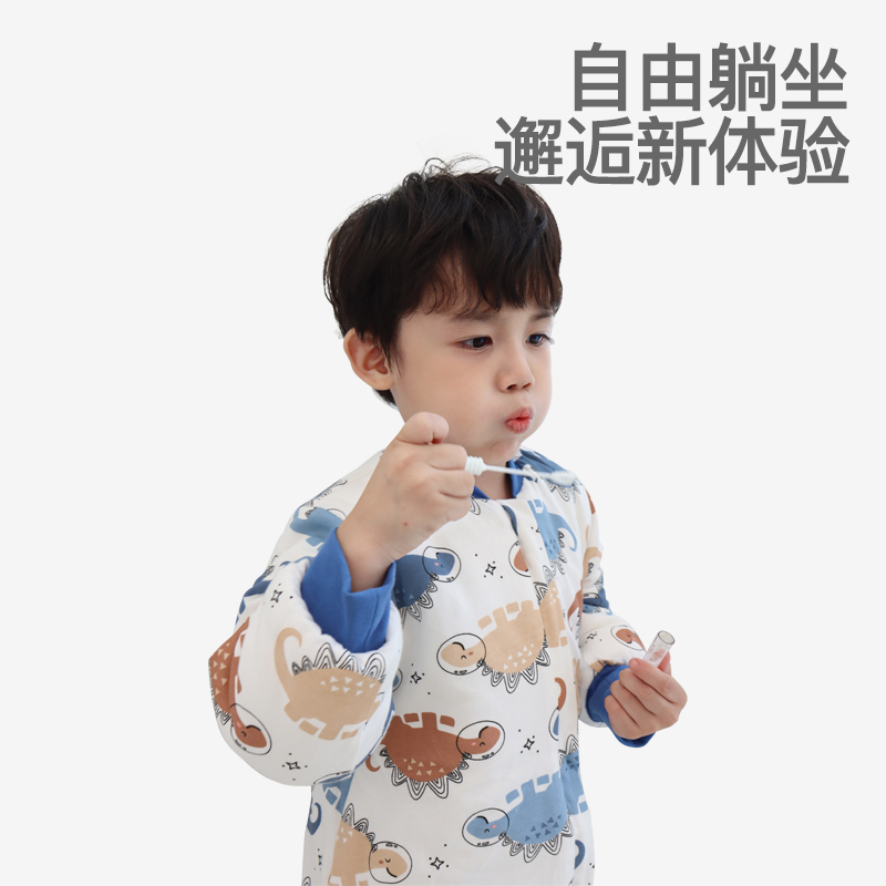 婴儿睡袋秋冬夹棉宝宝长袖分腿加厚睡衣新生儿拉链式多功能防踢被