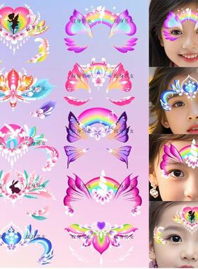 【少儿公园彩贴】红色桃花公主彩绘额头眼角贴手背手环花朵纹身贴