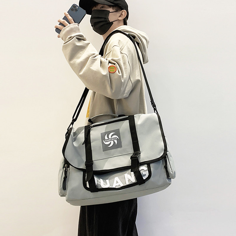 日系斜挎包男潮牌大容量单肩包机能工装书包斜背包学生上课通勤包,淘宝优惠券,粉丝福利购,淘宝优惠卷