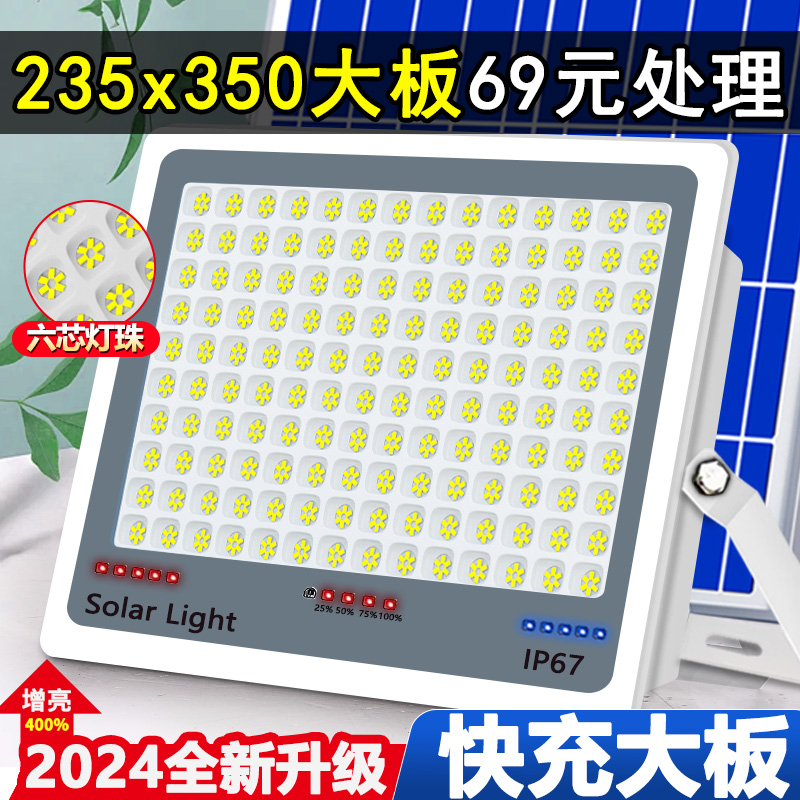 2024新款太阳能户外庭院灯家用室外防水农村院子室内照明感应路灯 - 图2