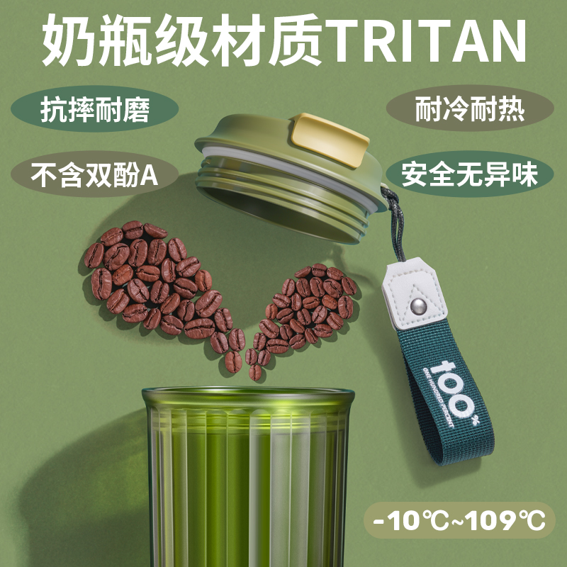 便携咖啡杯随行杯塑料tritan水杯女生新款2024夏天外带高颜值杯子 - 图0