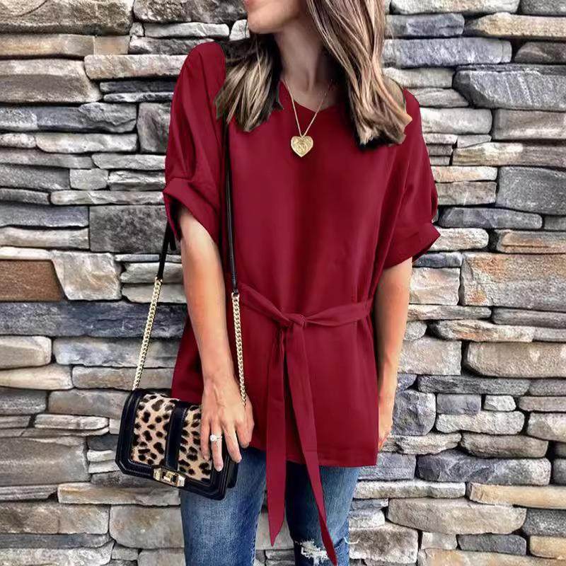 women romper chic lace-up romper stylish slim waist round - 图2