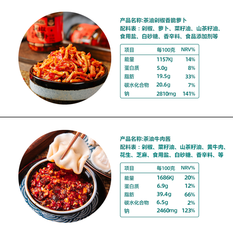 【湖南专场】范四叔香辣牛肉酱拌饭拌面脆爽萝卜干下饭菜组合 - 图2