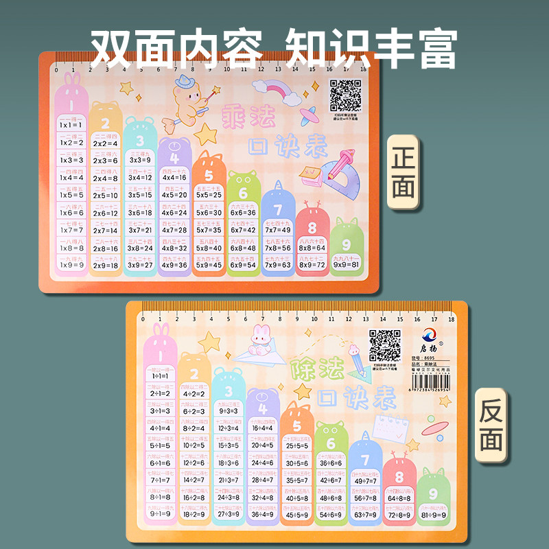 卡片加减背诵神器99九九乘法口诀表 牵手自然玩具挂图/认知卡