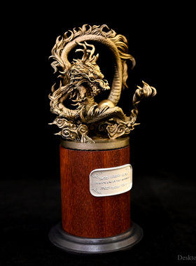 龙飞兔舞 桌面摆件 155MM  神龙戏珠摆件 树脂摆件 LTCP-434/3D