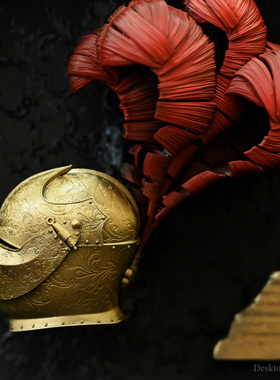 龙飞兔舞  桌面装饰品树脂摆件 欧洲骑士红缨头盔相框LTCP-367+3D