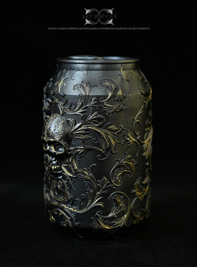 龙飞兔舞  110MM桌面装饰品树脂摆件 地狱死神易拉罐  LTCP-369