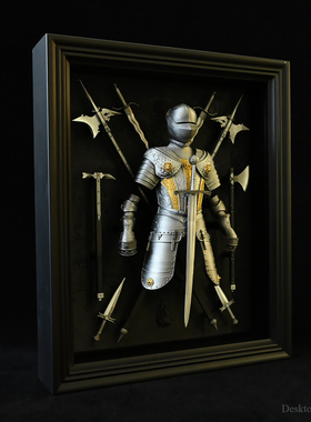 龙飞兔舞 桌面装饰品树脂摆件 欧洲中世纪骑士盔甲相框  LTCP-339