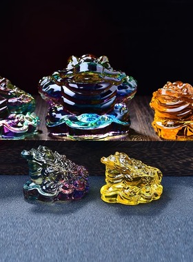 特价小号黄水晶金蟾摆件