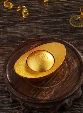 实心沙金转转元宝招财进宝道具财神客厅聚宝盆装饰品开业乔迁礼品