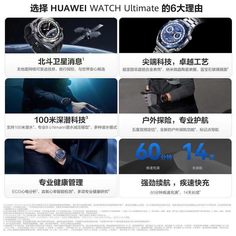 【阿里官方自营】华为手表WATCH Ultimate非凡大师哥伦布航海表纵横海洋黄金手表专业潜水智能防水官网正品 - 图0