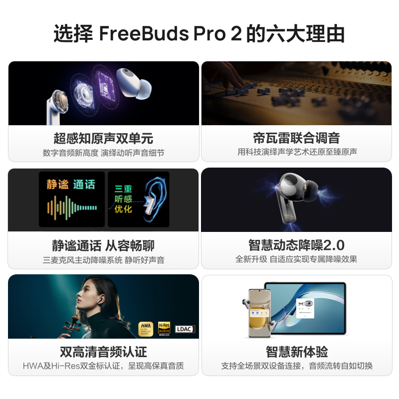 【阿里官方自营】华为FreeBudsPro2真无线蓝牙耳机主动降噪入耳式-图1