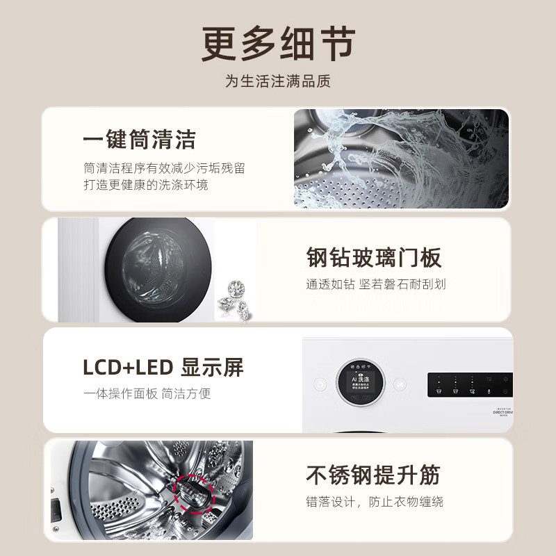 LG觅境洗烘套装12公斤智能投放洗衣机FA12CA2C干衣机RH10X75V2N - 图1