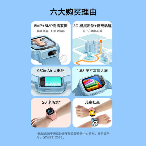 小米米兔儿童电话手表7X高清双摄大屏3D楼层定位儿童微信小学生男女孩智能礼物 - 图0