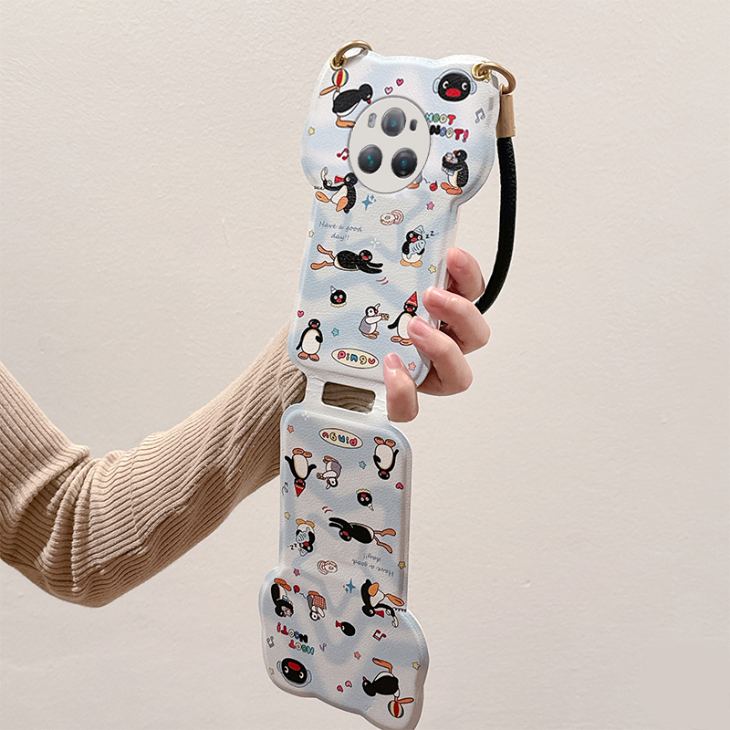 适用华为荣耀magic6pro手机壳mgaic5至臻版majic4手提play8t皮套5t卡通3企鹅7t带6t手链4tpro翻盖7t手腕趣味p - 图3