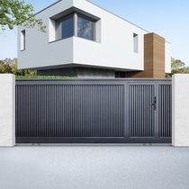 High-end Aluminum Alloy Patio Door Intelligent Electric Garden Portal Exterior Aluminum Art Villa Gate Custom Yard Translation Door