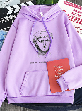 Michelangelo unisex hoodie ins tide couple wear casual all-m