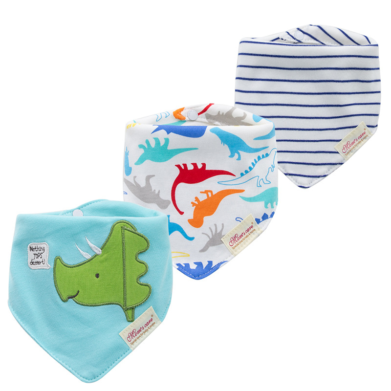 3pcs/set Baby Bibs Bandana Set Cotton Triangle Cartoon Babad - 图1