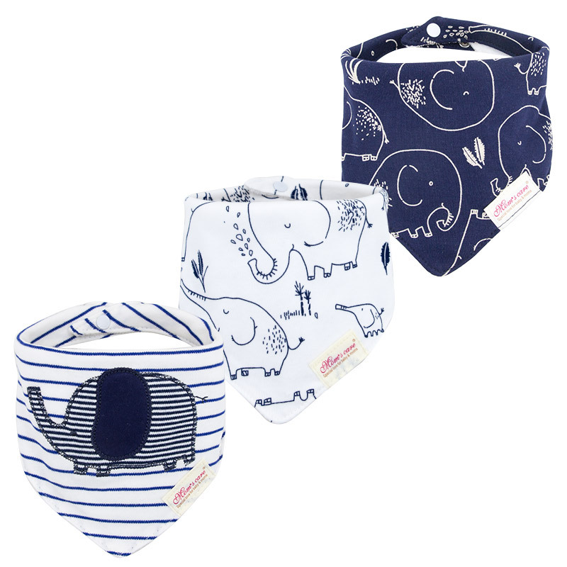3pcs/set Baby Bibs Bandana Set Cotton Triangle Cartoon Babad - 图2