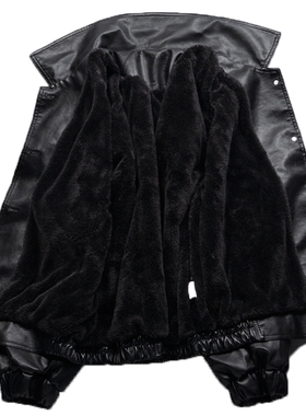 Leather Jacket Men Autumn Fleece Motorcycle PU Leahter Jacke