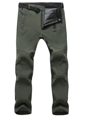 Winter Pants Men Outwear Soft Shell Fleece Thermal Trousers