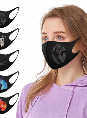 Christmas Halloween Black Face Mask Reusable Маски 1pc