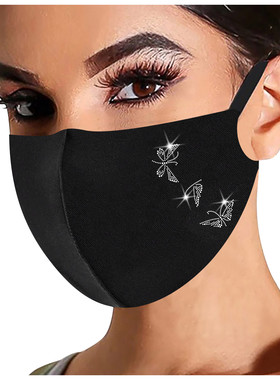 1pc Black Masks Christmas Mask For Women Fashionable Hot Dia