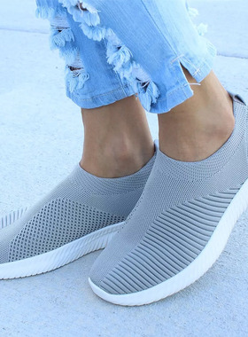 Women Flat Slip on White Shoes Woman Lightweight White Sneak