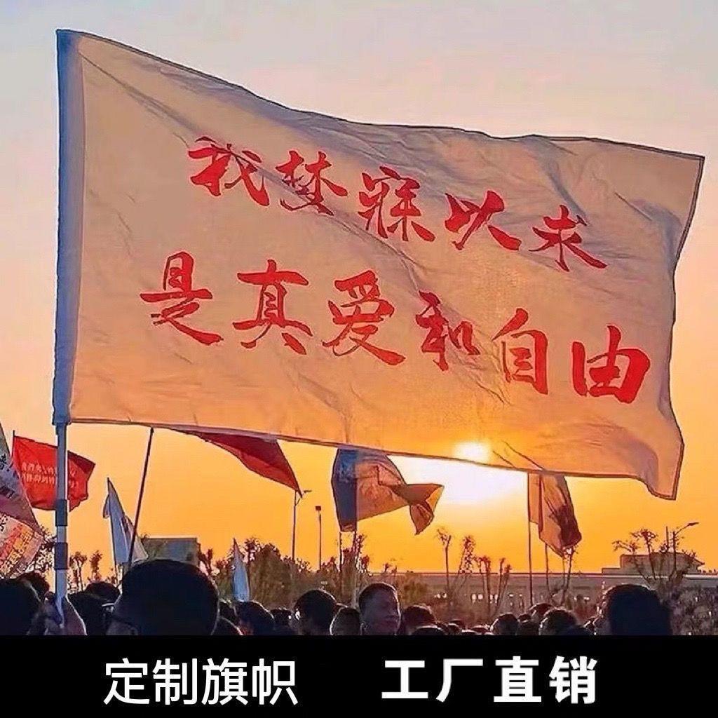 我梦寐以求是真爱和自由网红旗子定制音乐节大旗演唱会旗摇滚旗帜 - 图2