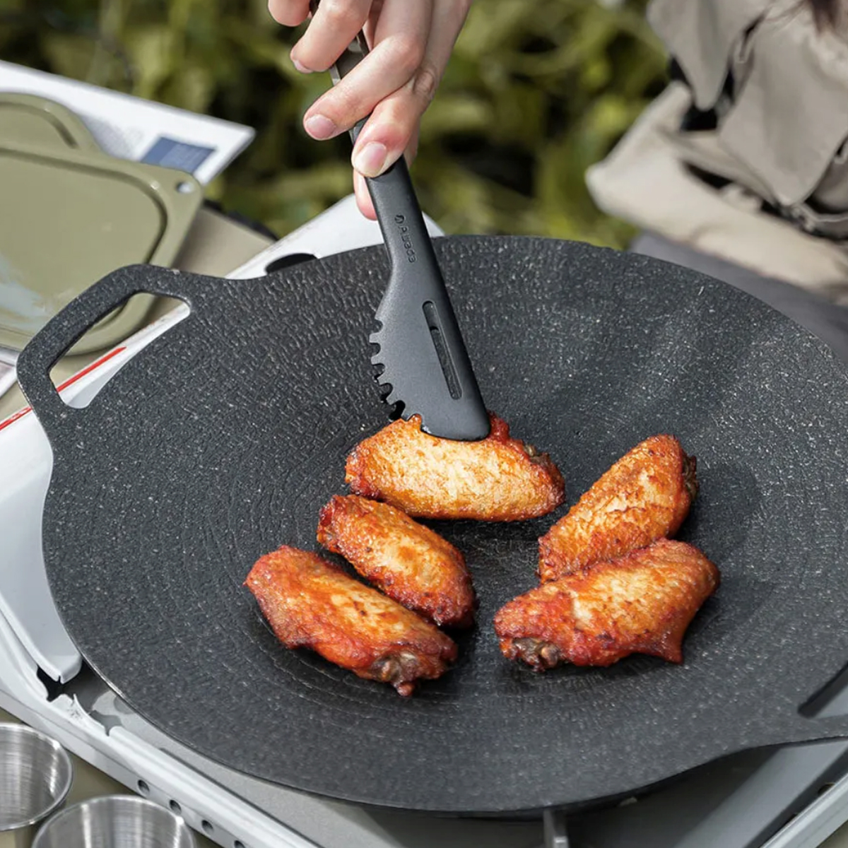 AWADA食品夹户外露营便携折叠餐具厨具食物夹烤肉夹-图2
