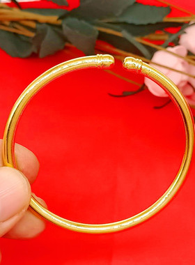 沙金磨砂女手镯三世传承金店同款可调节三生光面镀金仿金久不掉色