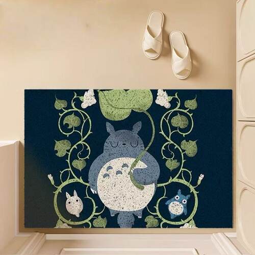 龙猫可爱动漫地垫入户门门口玄关丝圈耐脏防滑蹭土吸尘可裁剪地毯 - 图1