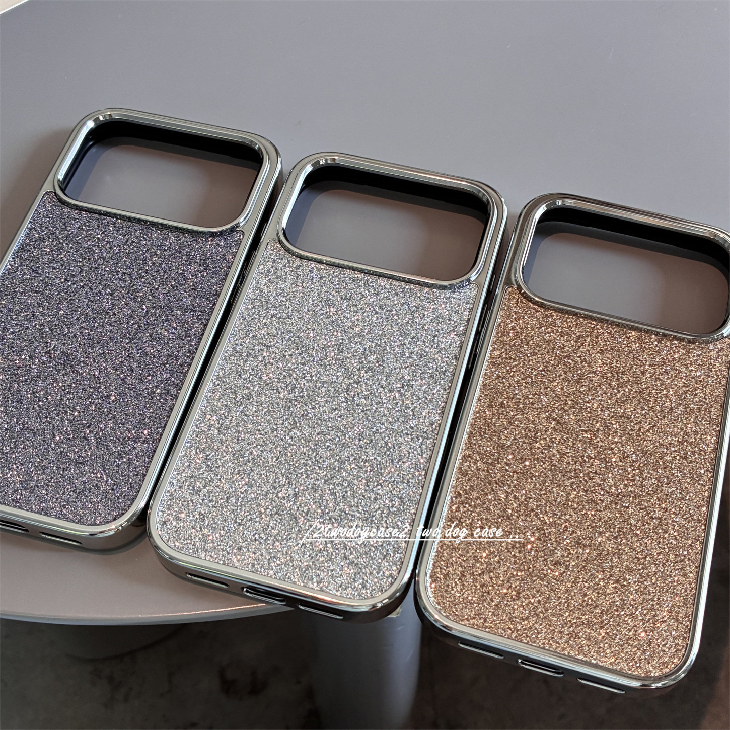 梦幻紫蓝色调17promax手机壳电镀银色边框亮晶晶银色奢华金色16pro/15/13PRO/12新款时尚小众闪粉贴纸背面壳,淘宝优惠券,粉丝福利购,淘宝优惠卷