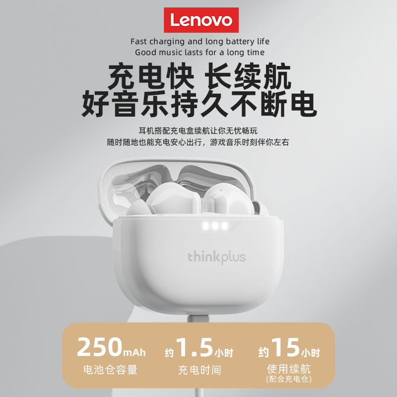联想蓝牙耳机真无线降噪运动高音质2025新款适用苹果小米正品女士