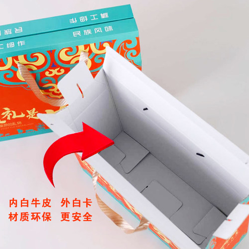 内蒙古特产牛羊肉礼盒包装牛肉干手提袋奶食品礼品袋草原好礼包装 - 图1