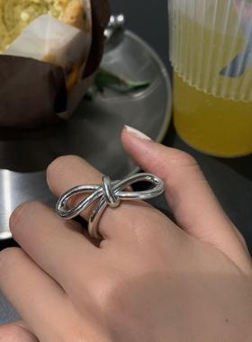 复古个性创意编织蝴蝶结链条戒指