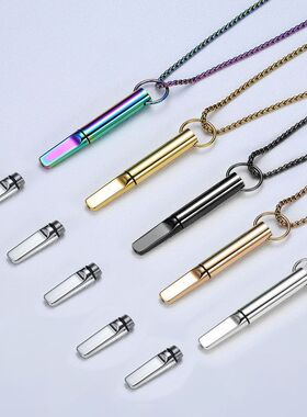 口哨吊坠钛项链冥想不锈钢正念