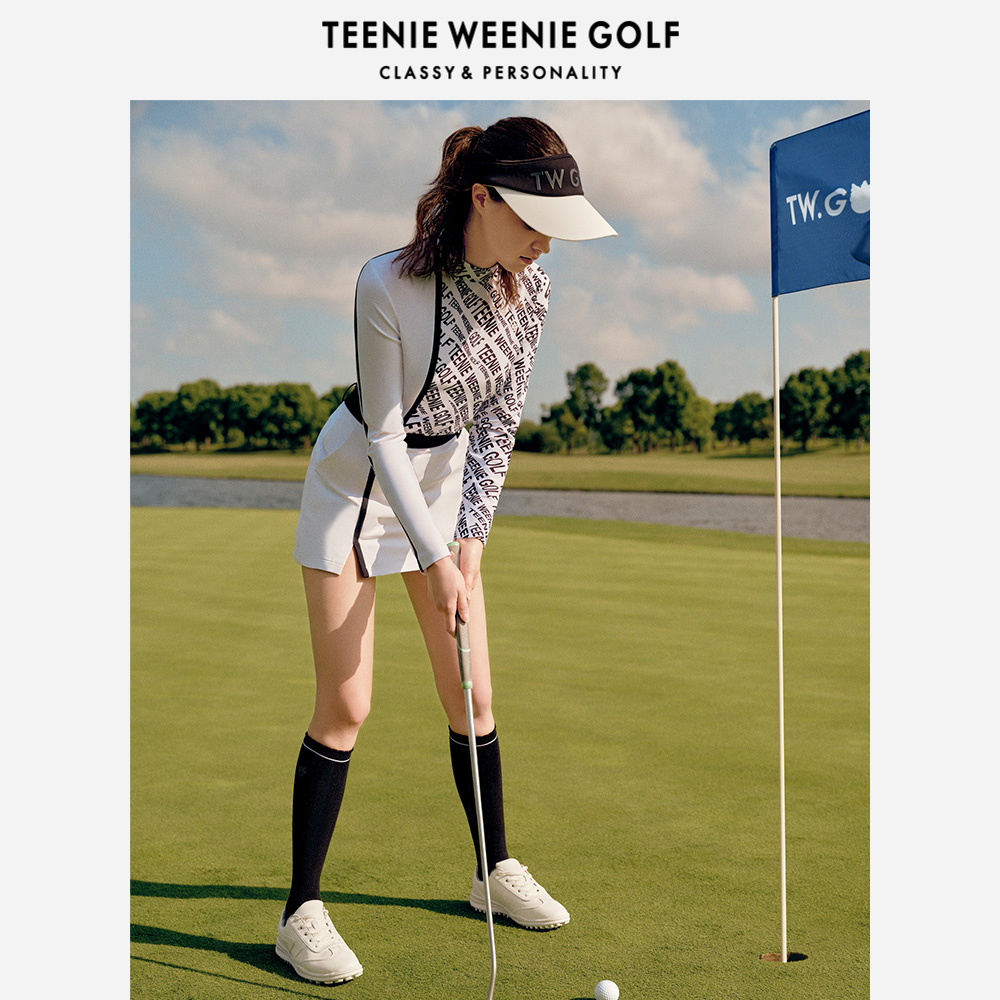 TeenieWeenieGolf小熊高尔夫女装撞色半身裙春装高腰包臀气质短裙