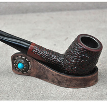 Real leather bullfight rack made of old bull leather bucket frame retro tobacco fight rack Hard tobacco bullfight accessories Hard pitfights Shelf Depot design