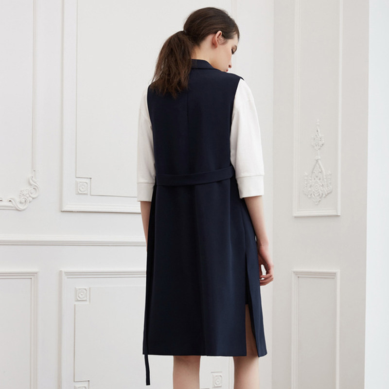 艾格气质西装领女2023新款腰带马甲 艾格旗舰马夹