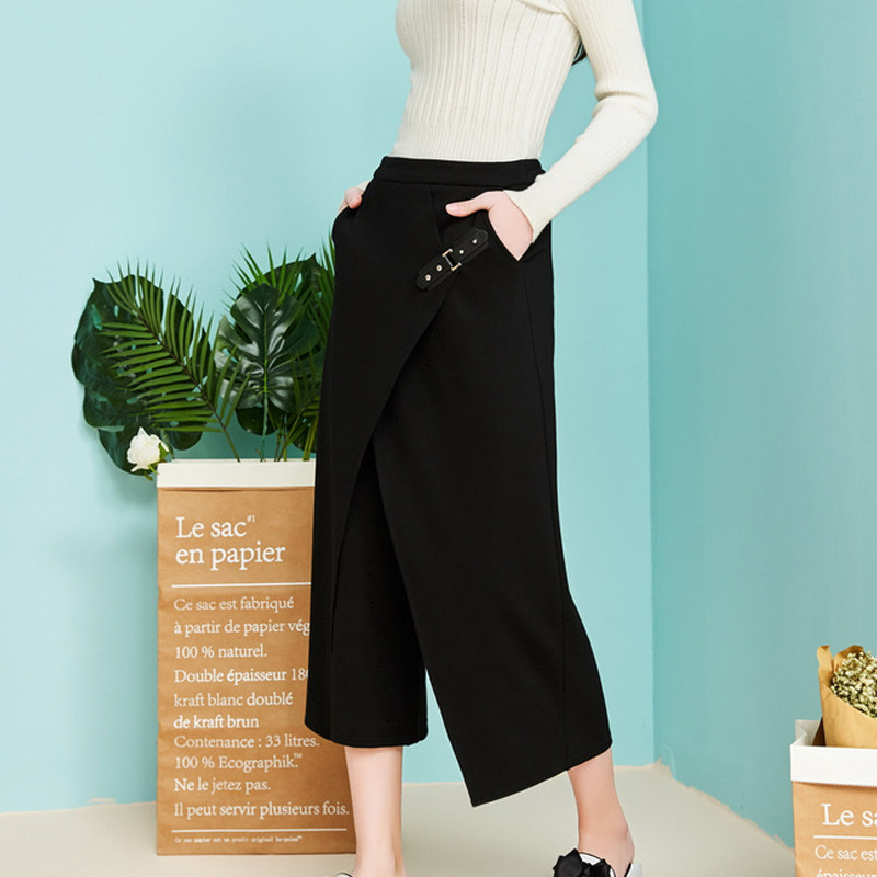 艾格个性2023春夏新款简约阔腿裤 艾格旗舰休闲裤