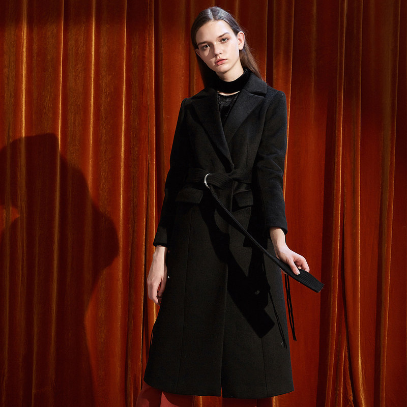 艾格2022秋冬季款羊毛女装呢大衣 艾格旗舰毛呢外套