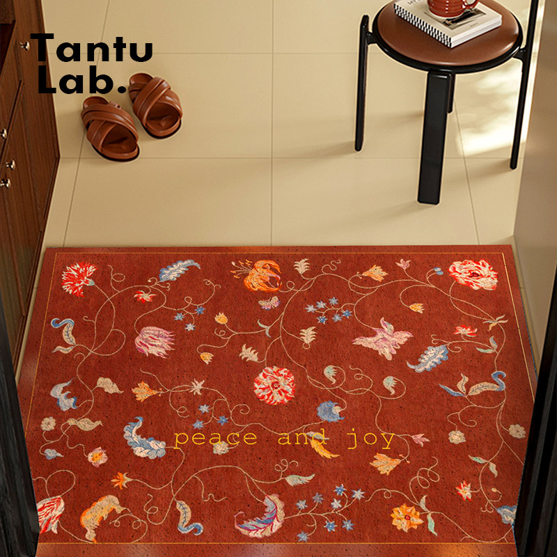 高级感入户门地垫红色丝圈进门脚垫玄关防滑耐磨耐脏除尘蹭土家用,淘宝优惠券,粉丝福利购,淘宝优惠卷