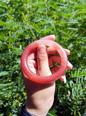 庄周梦石佘太翠杨梅红无籽料草莓酱内蒙古天然玉石特色手镯民族风