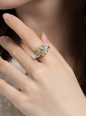 jcj时装珠宝黄色锆石耳饰/戒指