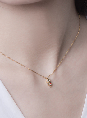 JCJ迷你机器人红心项链