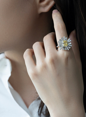 jcj时装珠宝黄色骄阳戒指